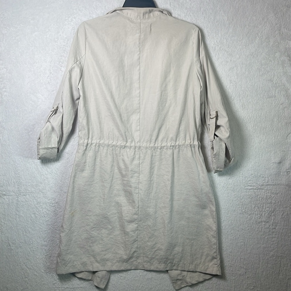 Zara Open Front Drawstring Waterfall Blazer Jacket - Picture 3 of 11